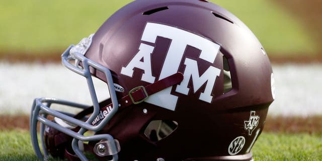 Sep 13, 2014; College Station, TX, USA; A Texas A&M Aggies helmet rest on the field prior to the game against the Rice Owls at Kyle Field. Mandatory Credit: Soobum Im-USA TODAY Sports