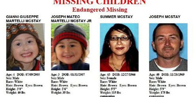 Image provided by the San Diego Police Department shows members of the McStay family whose abandoned SUV was found near the Mexico border near San Diego.