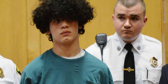 Mathew Borges, 15, attending his arraignment in Lawrence District Court in Lawrence, Mass, in December 2016.