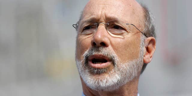 March 8, 2016: Pennsylvania Gov. Tom Wolf speaks during a news conference, at the Trolley Car Cafe in Philadelphia.