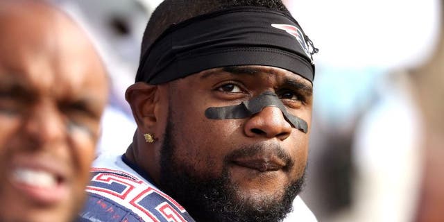 ORCHARD PARK, NY - OCTOBER 12: Stevan Ridley #22 of the New England Patriots looks on from the bench during NFL game action against the Buffalo Bills at Ralph Wilson Stadium on October 12, 2014 in Orchard Park, New York. (Photo by Tom Szczerbowski/Getty Images)