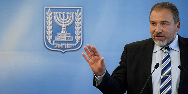 April 4: Israeli Foreign Minister Avigdor Lieberman speaks during a joint press conference with Argentina's Foreign Minister Hector Timerman, not pictured, in Jerusalem.