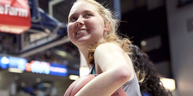 CINCINNATI - NOVEMBER 2: Freshman Lauren Hill of Mount St. Joseph smiles during a game at Xavier University in Cincinnati Ohio at the Cintas Center. NOTE TO USER: User expressly acknowledges and agrees that, by downloading and or using this Photograph, user is consenting to the terms and condition of the Getty Images License Agreement. Mandatory Copyright Notice: 2014 NBAE (Photo by Ron Hoskins/NBAE via Getty Images)
