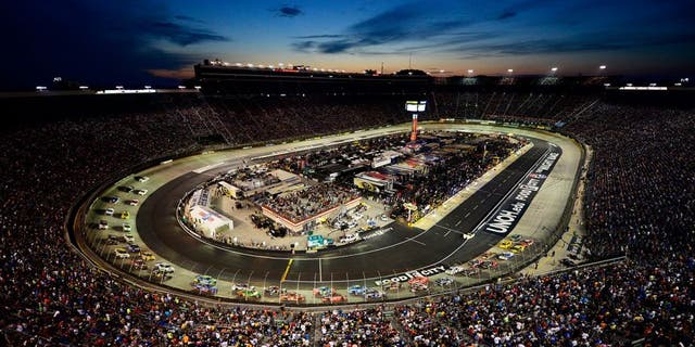 BRISTOL, TN - AUGUST 22: A general view of the speedway as cars race during the NASCAR Sprint Cup Series IRWIN Tools Night Race at Bristol Motor Speedway on August 22, 2015 in Bristol, Tennessee. (Photo by Jeff Curry/NASCAR via Getty Images)