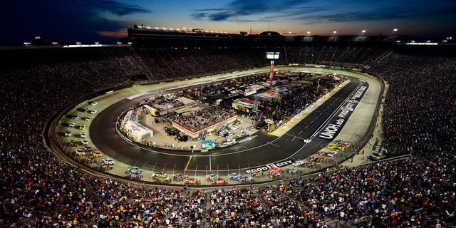 BRISTOL, TN - AUGUST 22: A general view of the speedway as cars race during the NASCAR Sprint Cup Series IRWIN Tools Night Race at Bristol Motor Speedway on August 22, 2015 in Bristol, Tennessee. (Photo by Jeff Curry/NASCAR via Getty Images)