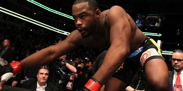 > during the UFC on FOX event at United Center on January 28, 2012 in Chicago, Illinois.