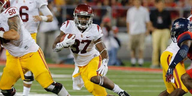 Oct. 11, 2014: Southern California running back Javorius Allen (37) runs for a firstdown against Arizona during the second half of an NCAA college football game.
