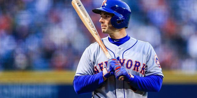 Apr 8, 2014; Atlanta, GA, USA; New York Mets third baseman David Wright (5) waits in the on deck circle in the game against the Atlanta Braves at Turner Field. Mandatory Credit: Daniel Shirey-USA TODAY Sports