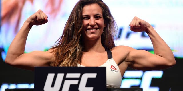 LAS VEGAS, NV - MARCH 04: Miesha Tate weighs in during the UFC 196 Weigh-in at the MGM Grand Garden Arena on March 4, 2016 in Las Vegas, Nevada. (Photo by Josh Hedges/Zuffa LLC/Zuffa LLC via Getty Images)