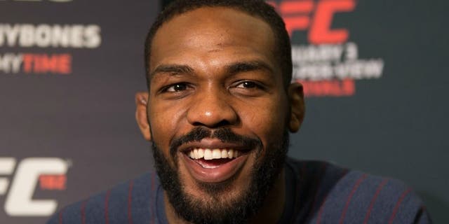 LAS VEGAS, NEVADA - JANUARY 01: UFC light heavyweight champion Jon Jones speaks to the media during the UFC 182 Media Day at the MGM Grand Hotel and Casino on January 1, 2015 in Las Vegas, Nevada. (Photo by Brandon Magnus/Zuffa LLC/Zuffa LLC via Getty Images)