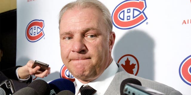 OTTAWA, ON - APRIL 5: Head coach Michel Therrien of the Montreal Canadiens speaks to the media following their win against the Ottawa Senators during an NHL game at Canadian Tire Centre on April 5, 2014 in Ottawa, Ontario, Canada. (Photo by Jana Chytilova/Freestyle Photography/Getty Images)