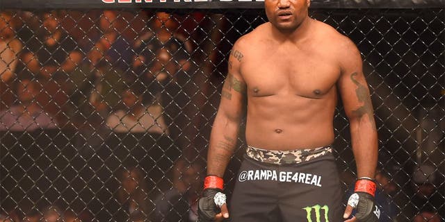 MONTREAL, QC - APRIL 25: Quinton 'Rampage' Jackson of the United States stands in the Octagon before his catchweight bout against Fabio Maldonado during the UFC 186 event at the Bell Centre on April 25, 2015 in Montreal, Quebec, Canada. (Photo by Josh Hedges/Zuffa LLC/Zuffa LLC via Getty Images)