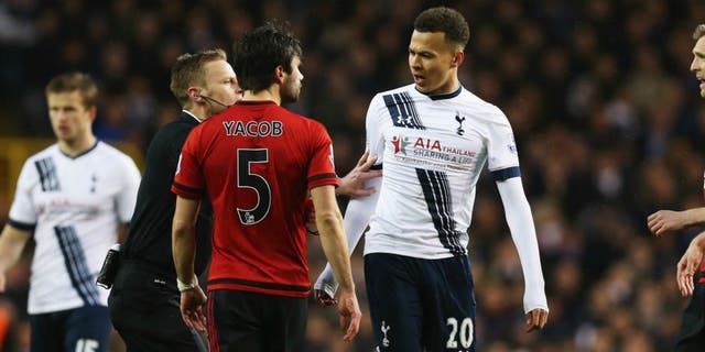 during the Barclays Premier League match between Tottenham Hotspur and West Bromwich Albion at White Hart Lane on April 25, 2016 in London, England.