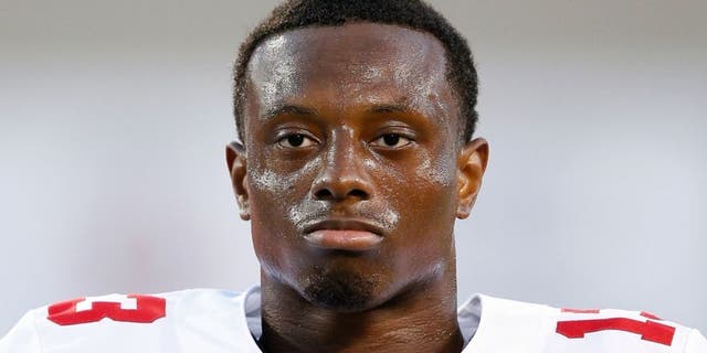 BLACKSBURG, VA - SEPTEMBER 7: Eli Apple #13 of the Ohio State Buckeyes looks on against the Virginia Tech Hokies at Lane Stadium on September 7, 2015 in Blacksburg, Virginia. Ohio State defeated Virginia Tech 42-24. (Photo by Joe Robbins/Getty Images)