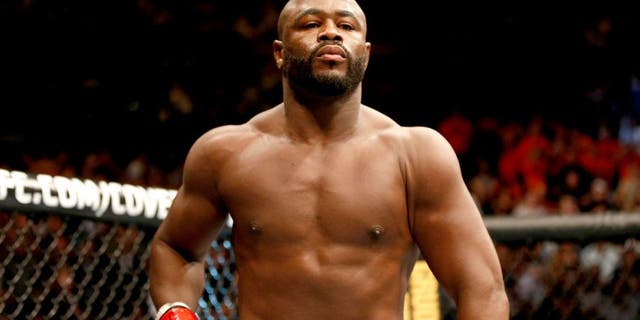 LAS VEGAS, NV - NOVEMBER 16: Rashad Evans prepares to face Chael Sonnen in their light heavyweight bout during the UFC 167 event inside the MGM Grand Garden Arena on November 16, 2013 in Las Vegas, Nevada. (Photo by Josh Hedges/Zuffa LLC/Zuffa LLC via Getty Images)
