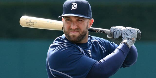 DETROIT, MICHIGAN - APRIL 08: Tyler Collins #18 of the Detroit Tigers looks on prior to the Opening Day game against the New York Yankees at Comerica Park on April 8, 2016 in Detroit, Michigan. The Tigers defeated the Yankees 4-0. (Photo by Mark Cunningham/MLB Photos via Getty Images)