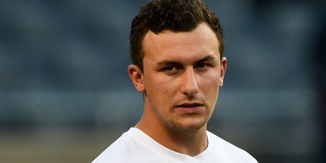 Sep 3, 2015; Chicago, IL, USA; Cleveland Browns quarterback Johnny Manziel (2) stretches before the game against the Chicago Bears at Soldier Field. Mandatory Credit: Mike DiNovo-USA TODAY Sports