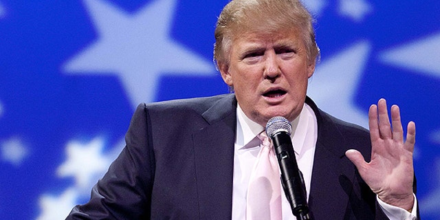 April 28: Donald Trump speaks to a crowd of 600 people during a gathering of Republican women's groups in Las Vegas.