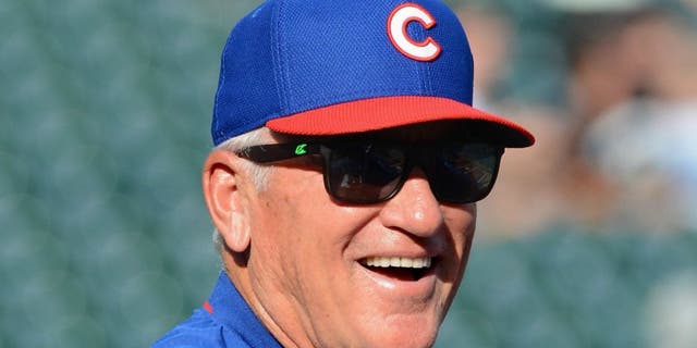 DETROIT, MI - JUNE 10: Manager Joe Maddon #70 of the Chicago Cubs looks on during batting practice prior to the game against the Detroit Tigers at Comerica Park on June 10, 2015 in Detroit, Michigan. The Cubs defeated the Tigers 12-3. (Photo by Mark Cunningham/MLB Photos via Getty Images)