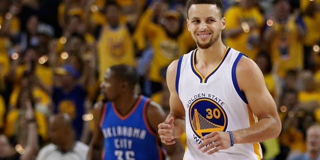 during game one of the NBA Western Conference Finals at ORACLE Arena on May 16, 2016 in Oakland, California. The Thunder defeated the Warriors 108-102. NOTE TO USER: User expressly acknowledges and agrees that, by downloading and or using this photograph, User is consenting to the terms and conditions of the Getty Images License Agreement.
