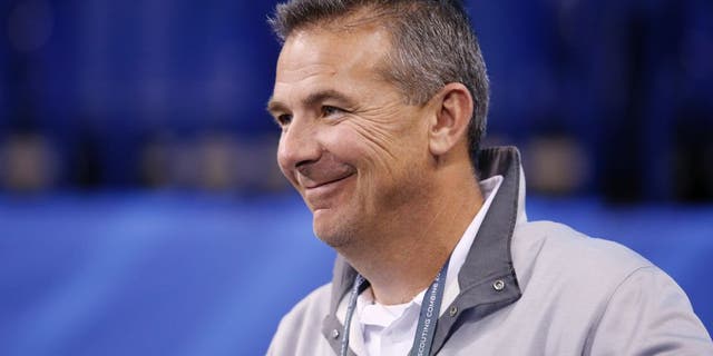 INDIANAPOLIS, IN - FEBRUARY 27: Ohio State football coach Urban Meyer attends the 2016 NFL Scouting Combine at Lucas Oil Stadium on February 27, 2016 in Indianapolis, Indiana. (Photo by Joe Robbins/Getty Images)