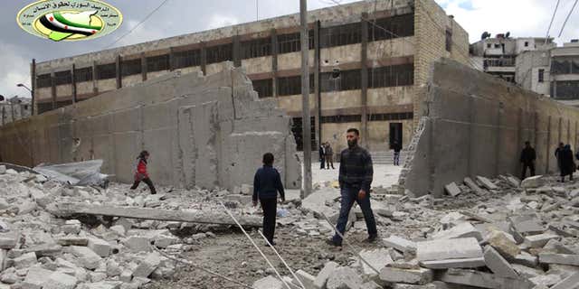 This photo posted by the anti-government activist website of the Syrian Observatory for Human Rights