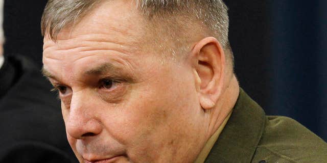 April 21, 2011: Gen. James Cartwright takes part in a news conference at the Pentagon.