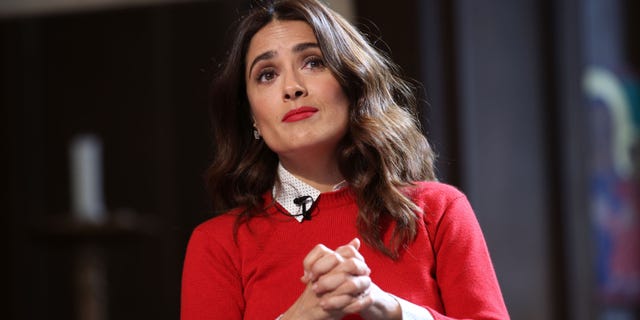 LONDON, ENGLAND - MARCH 23: Salma Hayek speaks during The Facebook Creative Talks Part 1, as part of Advertising Week Europe, Piccadilly, on March 23, 2015 in London, England. (Photo by Tim Whitby/Getty Images for Advertising Week)