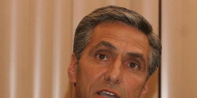 Hazleton Mayor Lou Barletta speaks about illegal immigration during the City Council meeting in Hazleton, Pa., Thursday, July 13, 2006. The City Council approved the Illegal Immigration Relief Act, which would would deny licenses to businesses that employ illegal immigrants, fine landlords $1,000 for each illegal immigrant discovered renting their properties, and require city documents to be in English only, at a meeting Thursday night. The 4-to-1 vote came after nearly two hours of passionate debate. (AP Photo/Rick Smith)