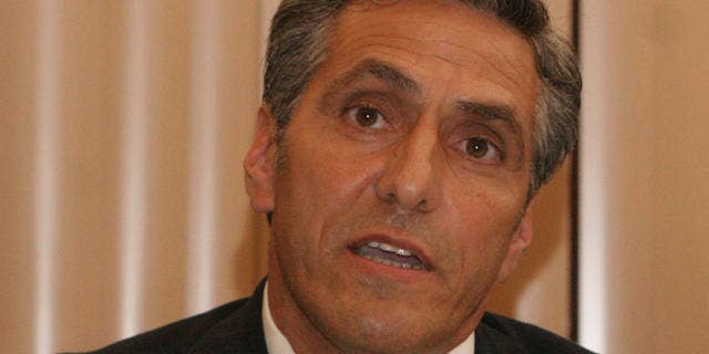 Hazleton Mayor Lou Barletta speaks about illegal immigration during the City Council meeting in Hazleton, Pa., Thursday, July 13, 2006. The City Council approved the Illegal Immigration Relief Act, which would would deny licenses to businesses that employ illegal immigrants, fine landlords $1,000 for each illegal immigrant discovered renting their properties, and require city documents to be in English only, at a meeting Thursday night. The 4-to-1 vote came after nearly two hours of passionate debate. (AP Photo/Rick Smith)