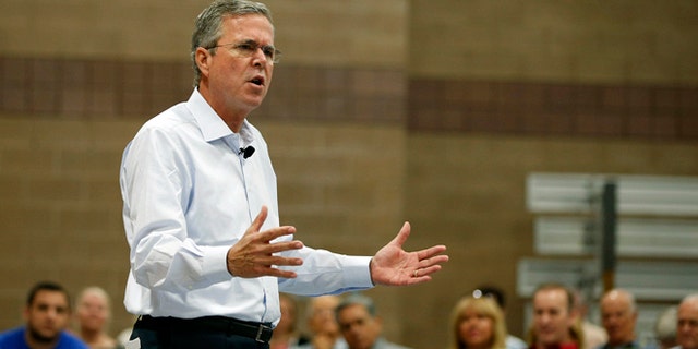 Republican presidential candidate, former Florida Gov. Jeb Bush speaks at a campaign event Saturday, June 27, 2015, in Henderson, Nev. (AP Photo/John Locher)
