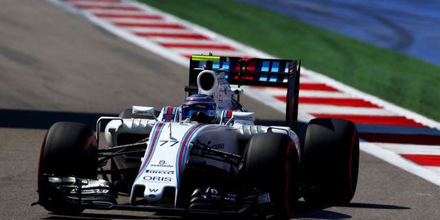 SOCHI, RUSSIA - APRIL 29: Valtteri Bottas of Finland driving the (77) Williams Martini Racing Williams FW38 Mercedes PU106C Hybrid turbo on track during practice for the Formula One Grand Prix of Russia at Sochi Autodrom on April 29, 2016 in Sochi, Russia. (Photo by Dan Istitene/Getty Images)