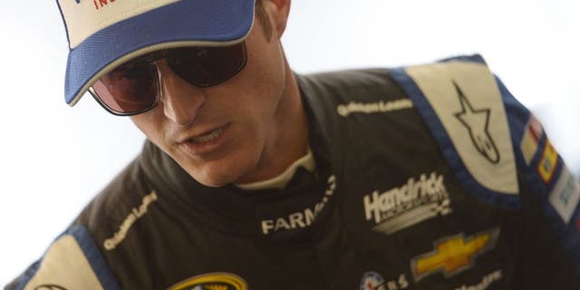 FONTANA, CA - MARCH 18: Kasey Kahne, driver of the #5 Farmers Insurance Chevrolet, prepares for practice for the NASCAR Sprint Cup Series Auto Club 400 at Auto Club Speedway on March 18, 2016 in Fontana, California. (Photo by Robert Laberge/Getty Images)