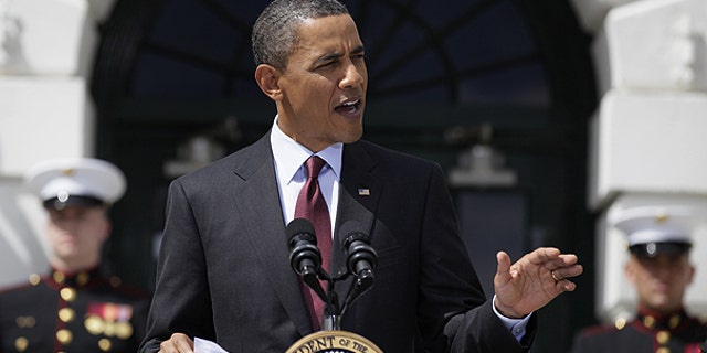 May 4: Obama speaks as he welcomes the Wounded Warrior Project's Soldier Ride on the South Lawn of the White House.