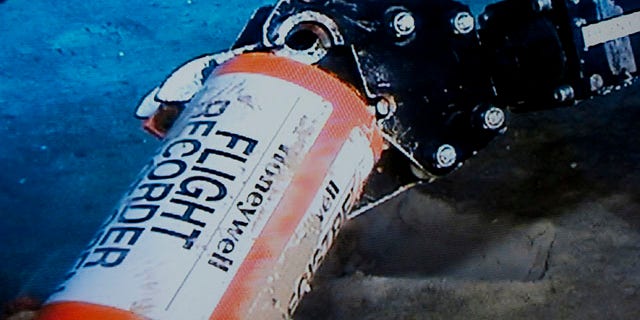 May 1: This photo provided by France's air accident investigation agency, the BEA, shows the flight data recorder from the 2009 Air France flight that went down in the mid-Atlantic.