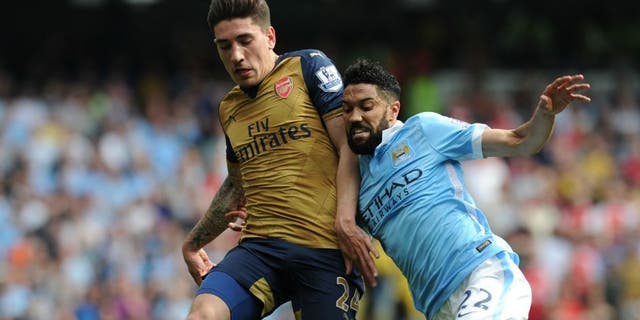 MANCHESTER, ENGLAND - MAY 08: of Arsenal during the Barclays Premier League match between Manchester City and Arsenal at the Etihad Stadium on May 8, 2016 in Manchester, England (Photo by Stuart MacFarlane/Arsenal FC via Getty Images)