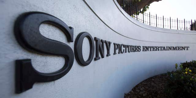 A logo is pictured outside Sony Pictures Studios in Culver City.