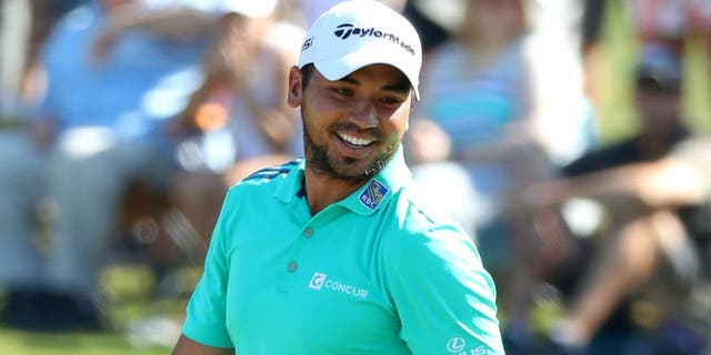 during the resumption of the weather delayed second round of THE PLAYERS Championship at the TPC Stadium course on May 14, 2016 in Ponte Vedra Beach, Florida.,PONTE VEDRA BEACH, FL - MAY 14: Jason Day of Australia on the 16th green during the resumption of the weather delayed second round of THE PLAYERS Championship at the Stadium course at TPC Sawgrass on May 14, 2016 in Ponte Vedra Beach, Florida. (Photo by Richard Heathcote/Getty Images)