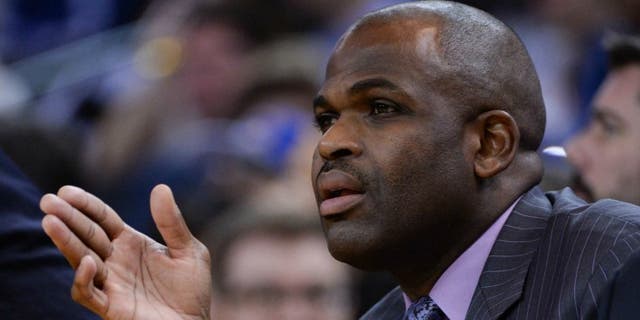January 20, 2014; Oakland, CA, USA; Indiana Pacers associate head coach Nate McMillan during the third quarter against the Golden State Warriors at Oracle Arena. The Pacers defeated the Warriors 102-94. Mandatory Credit: Kyle Terada-USA TODAY Sports
