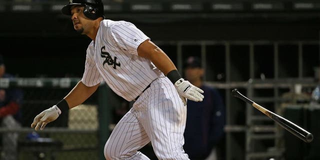 CHICAGO, IL - MAY 03: Jose Abreu #79 of the Chicago White Sox hits a two run double in the 8th inning against the Boston Red Sox at U.S. Cellular Field on May 3, 2016 in Chicago, Illinois. The White Sox defeated the Red Sox 4-1. (Photo by Jonathan Daniel/Getty Images)