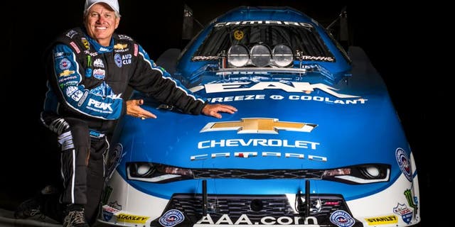 Chevrolet and 16-time NHRA champion John Force unveil the all-new 2016 Camaro SS Funny Car Tuesday, May 17, 2016 in Brownsburg, Indiana. The new Funny Car body is the first based on the sixth-generation Camaro SS. Force will race the new Funny Car this weekend at the NHRA Kansas Nationals in Topeka, Kansas. Forces teammates Courtney Force and Robert Hight will introduce new Camaro SS Funny Cars later this season. (Photo by Eric Meyer for Chevy Racing)