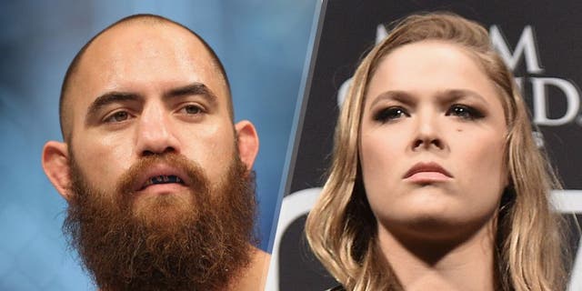 Travis Browne prepares to face Brendan Schaub in their heavyweight bout during the UFC 181 event inside the Mandalay Bay Events Center on December 6, 2014 in Las Vegas, Nevada. (Photo by Josh Hedges/Zuffa LLC/Zuffa LLC via Getty Images) UFC Women's Bantamweight Champion Ronda Rousey of the United States pose for the media during the 189 World Media Tour Launch press conference at Maracanazinho on March 20, 2015 in Rio de Janeiro, Brazil. (Photo by Buda Mendes/Zuffa LLC/Zuffa LLC via Getty Images)