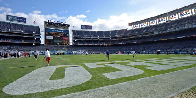 Dec 8, 2013; San Diego, CA, USA; View of Qualcomm stadium before the game between the San Diego Chargers and the New York Giants. Mandatory Credit: Jayne Kamin-Oncea-USA TODAY Sports