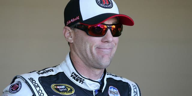 KANSAS CITY, KS - MAY 06: Kevin Harvick, driver of the #4 Jimmy John's Chevrolet, sits in his car during practice for the NASCAR Sprint Cup Series Go Bowling 400 at Kansas Speedway on May 6, 2016 in Kansas City, Kansas. (Photo by Sean Gardner/NASCAR via Getty Images)