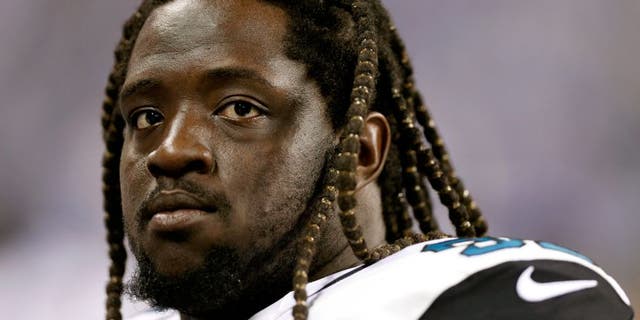 INDIANAPOLIS, IN - NOVEMBER 23: Sen'Derrick Marks #99 of the Jacksonville Jaguars looks on against the Indianapolis Colts during the game at Lucas Oil Stadium on November 23, 2014 in Indianapolis, Indiana. The Colts defeated the Jaguars 23-3. (Photo by Joe Robbins/Getty Images)