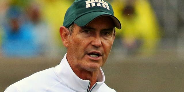 Oct 24, 2015; Waco, TX, USA; Baylor Bears head coach Art Briles against the Iowa State Cyclones during the second half at McLane Stadium. Baylor won 45-27. Mandatory Credit: Ray Carlin-USA TODAY Sports
