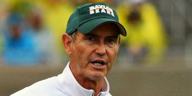 Oct 24, 2015; Waco, TX, USA; Baylor Bears head coach Art Briles against the Iowa State Cyclones during the second half at McLane Stadium. Baylor won 45-27. Mandatory Credit: Ray Carlin-USA TODAY Sports