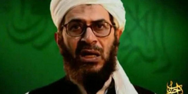 A file video grab of undated footage from the Internet shows Al Qaeda leader Mustafa al-Yazid in Afghanistan.