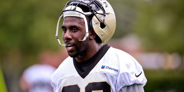 May 28, 2015; New Orleans, LA, USA; New Orleans Saints running back C.J. Spiller (28) during organized team activities at the New Orleans Saints Training Facility. Mandatory Credit: Derick E. Hingle-USA TODAY Sports
