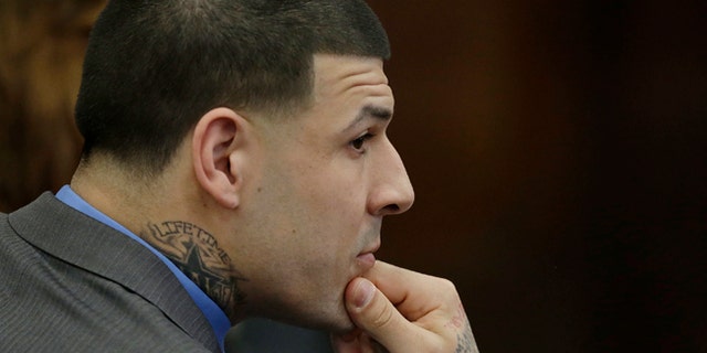 Former New England Patriots tight end Aaron Hernandez attends his double murder trial.